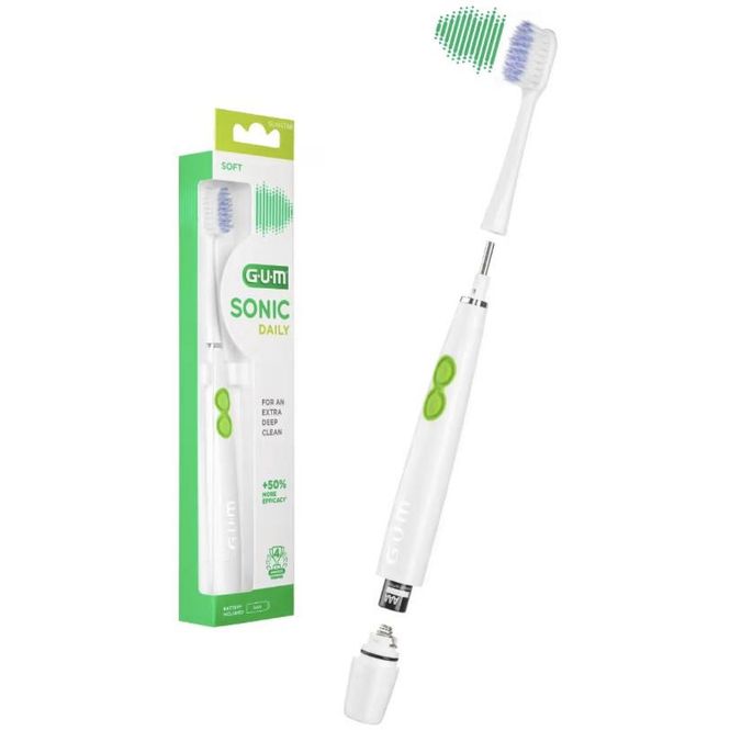 Hovedbilde Gum Sonic Daily Hybrid-Tannbørste Soft Hvit 1 stk