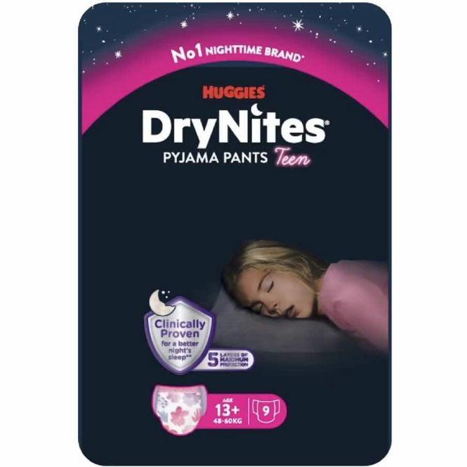 Hovedbilde DryNites Bleie Jente 13+ år 9 stk