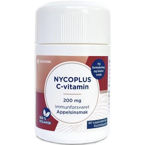 Nycoplus C-vitamin 200 mg Tyggetabletter Appelsinsmak 80 stk