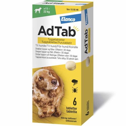 AdTab Vet 450 mg Hund 11-22 kg Tyggetabletter 6 stk