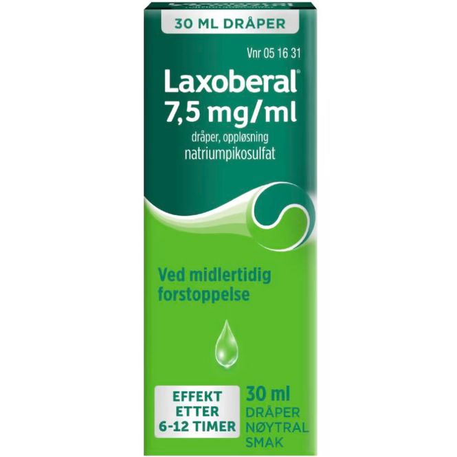 Hovedbilde Laxoberal Dråper 7,5 mg/ml 30 ml