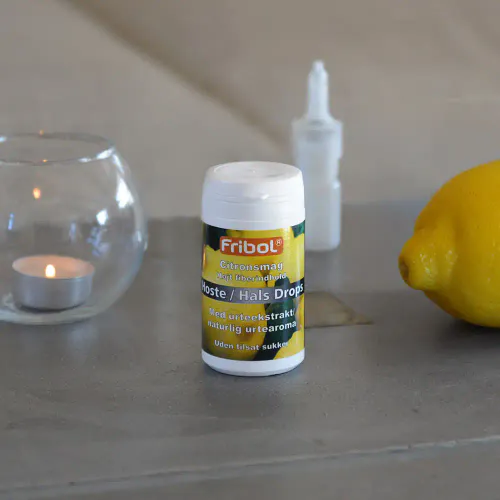 Fribol Sukkerfri Hoste/Hals Drops Sitron 60 g