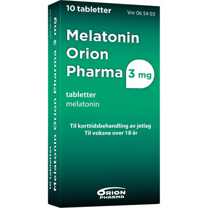 Hovedbilde Melatonin Orion Pharma 3 mg Tabletter 10 stk