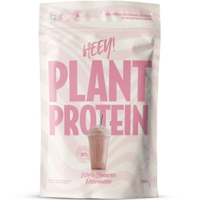 Hovedbilde Heey Plant Protein White Chocolate Raspberry 500 g