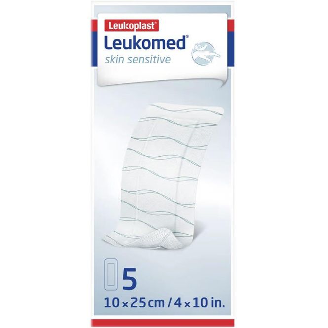 Hovedbilde Leukomed Skin Sensitive Sårbandasje 10 x 25 cm 5 stk 