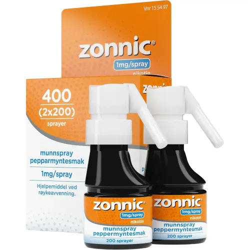 Zonnic Munnspray Peppermynte 1 mg/Spray 2 x 200 Doser