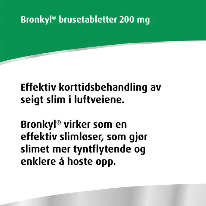 Hovedbilde Bronkyl 200 mg Brusetabletter 25 stk
