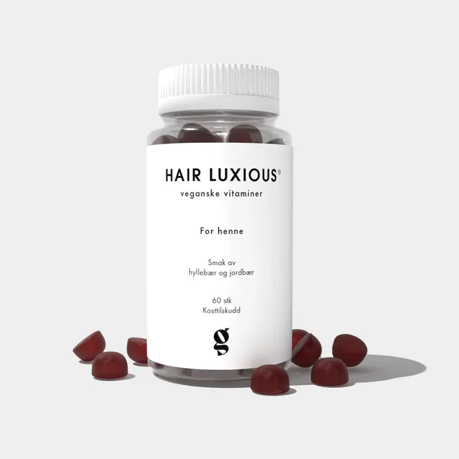 Hovedbilde Hair Luxious For Henne Hyllebær & Jordbær Gummies 60 stk