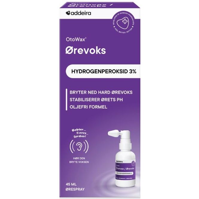 Hovedbilde Otowax Ørevoks Hydrogenperoksid 3% Ørespray 45 ml