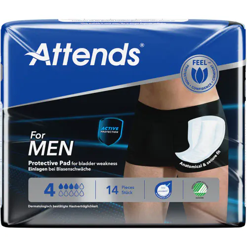 Attends For Men 4 Protective Pad 14 stk