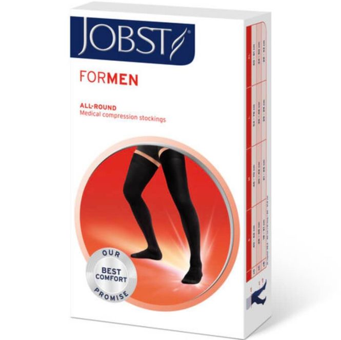 Hovedbilde JOBST For Men K1 Lårstrømpe Microdotter Sort S 1 par aktiver når sluttsolgt