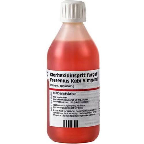Klorhexidinsprit Farget 5 mg/ml Liniment 250 ml