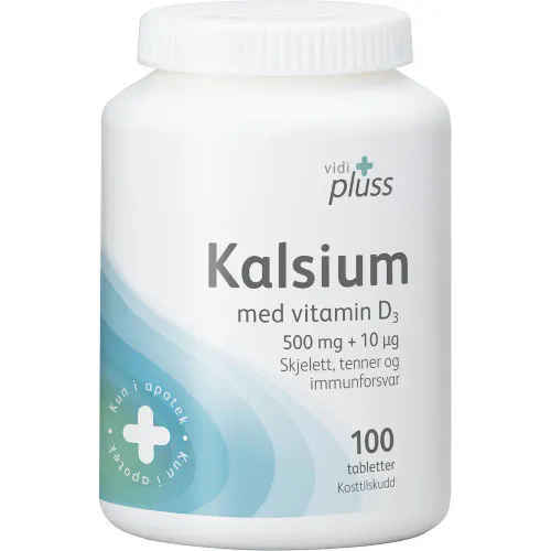 Vidi Pluss Kalsium m/D-vitamin 100 stk