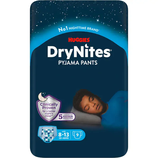 Hovedbilde DryNites Bleie Gutt 8-13 år 9 stk