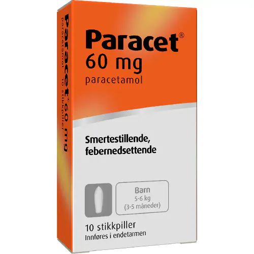 Paracet Stikkpiller 60 mg 10 stk