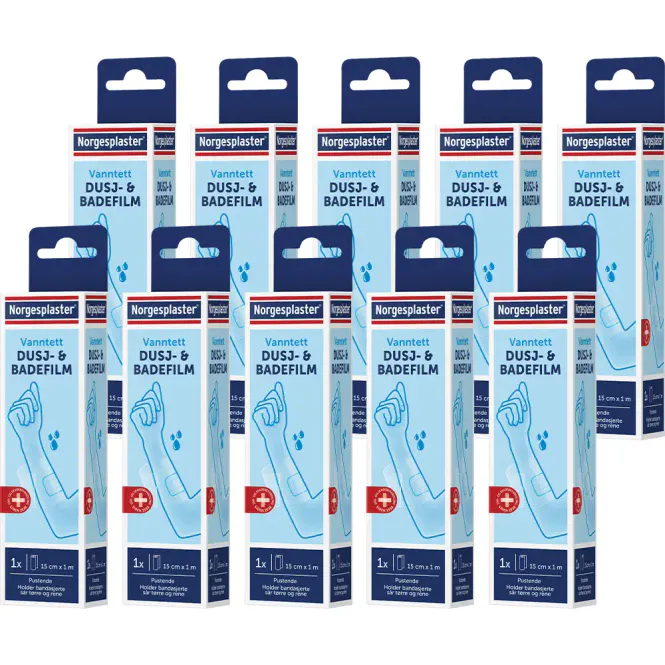 Hovedbilde Norgesplaster Dusj- & Badefilm 1 m Klinikkpakke - 10 x 15 stk